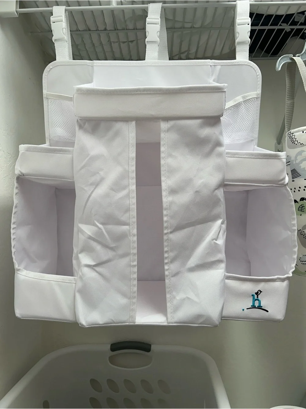 White Hanging Nursery Storage Organizer with Multiple Pockets
